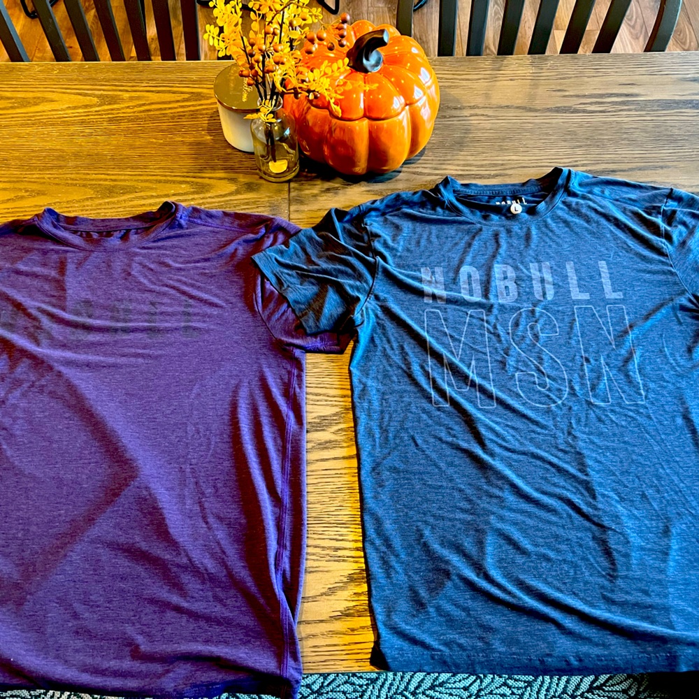 Men’s size large NoBull Tee (color purple and navy)